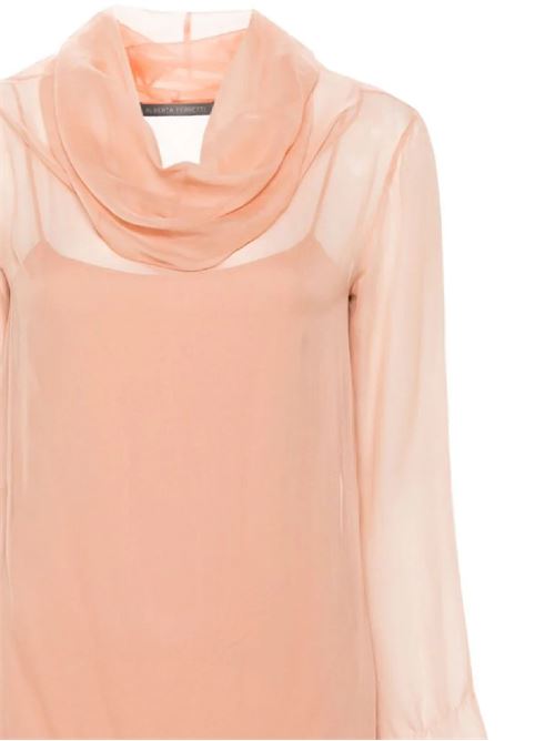 blush pink silk chiffon semi-sheer construction Alberta Ferretti | AF021501140169